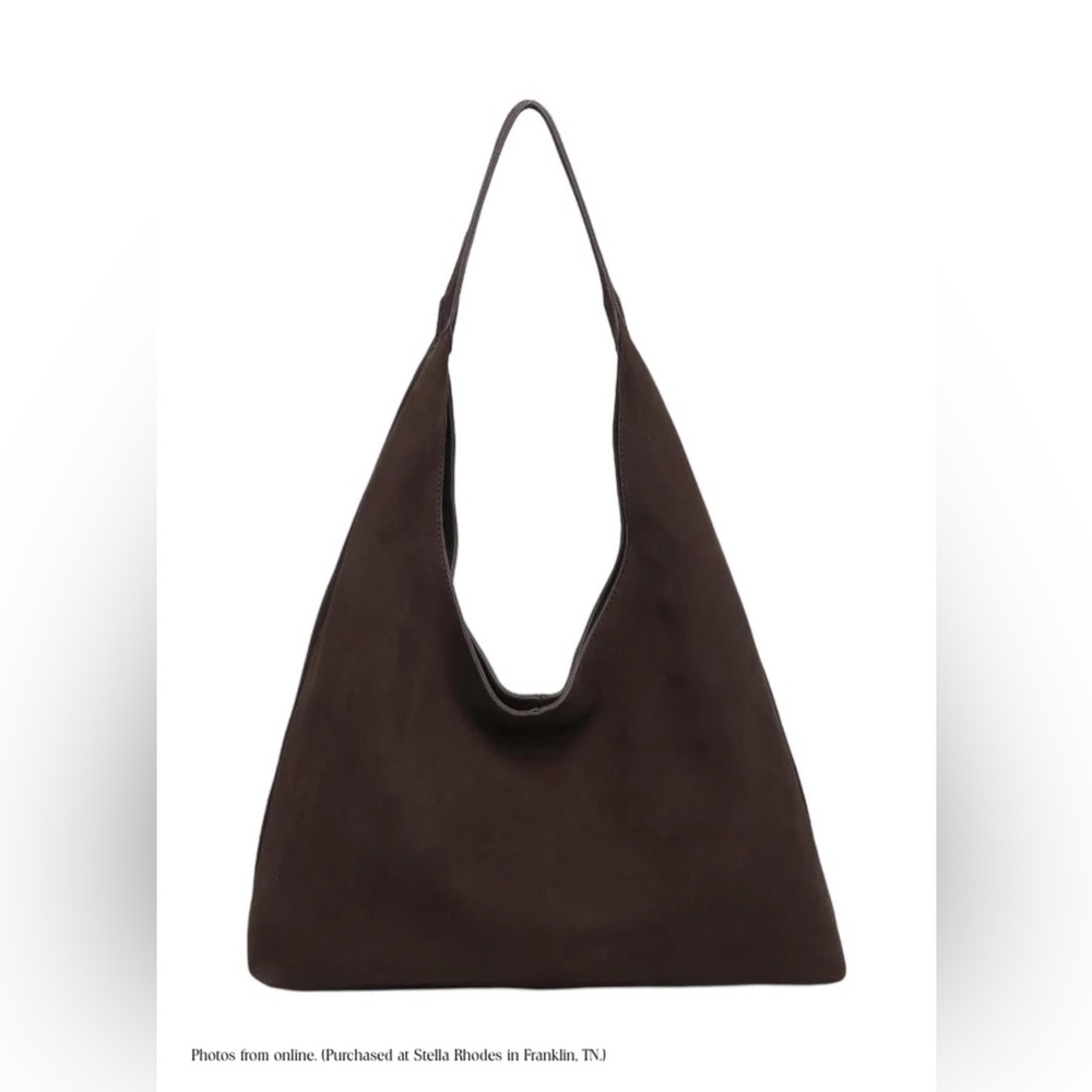 CHOCOLATE SUEDE BAG for Sale. (genuine suede leather)
